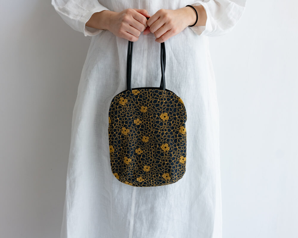 あじさい刺繍miniバッグ (NV)