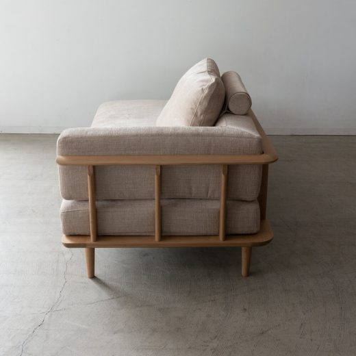 ［飛騨産業アウトレット］静穏 カウチソファ3点セット ホワイトオーク / 張地テソドBE