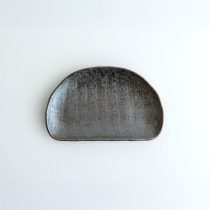 アウトレット食器（器市）の結晶いぶし 半月皿