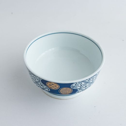 【WEB限定】箔押小紋 高台中鉢 青 -器市-