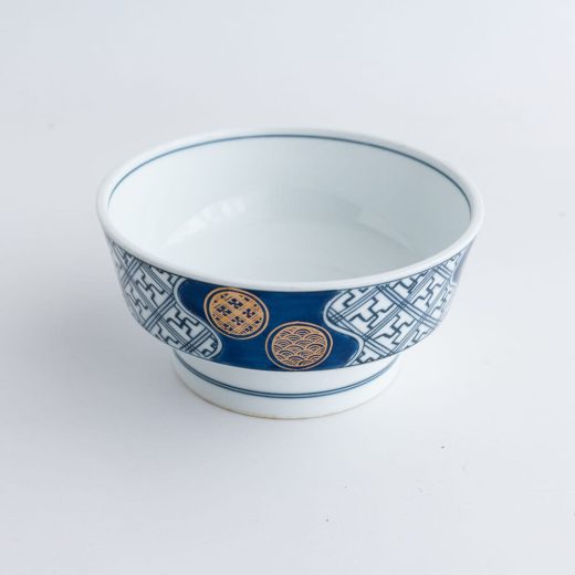 【WEB限定】箔押小紋 高台中鉢 青 -器市-