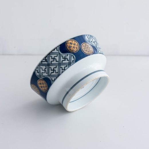 【WEB限定】箔押小紋 高台中鉢 青 -器市-