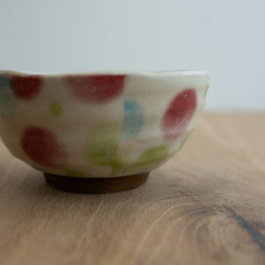 【WEB限定】 琉球ぼかしドット茶碗 M 赤 -器市-