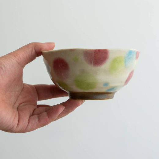 【WEB限定】 琉球ぼかしドット茶碗 M 赤 -器市-