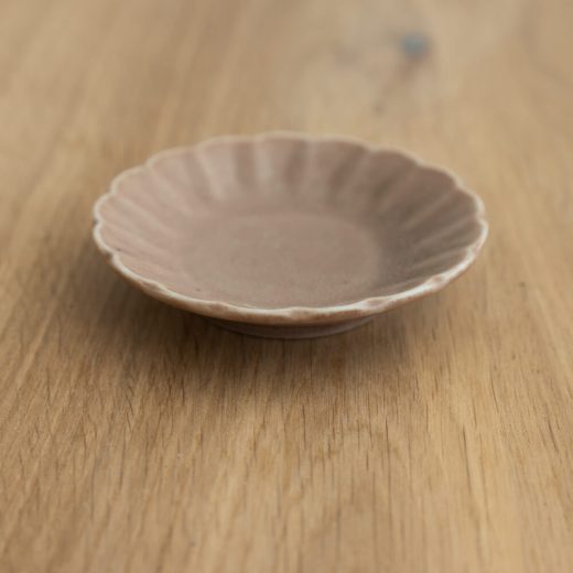 【WEB限定】花型豆皿 マットカラー (ピンクベージュ) -器市-