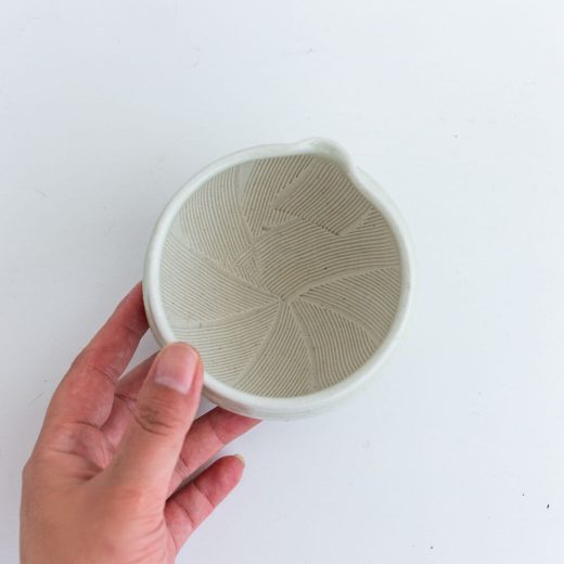 丸片口3.5寸すり鉢 (ヒワ水玉)