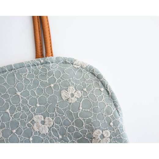 あじさい刺繍miniバッグ (BL)