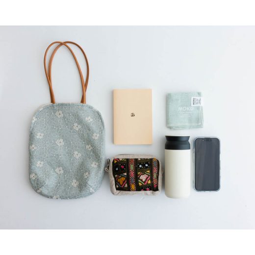 あじさい刺繍miniバッグ (BL)