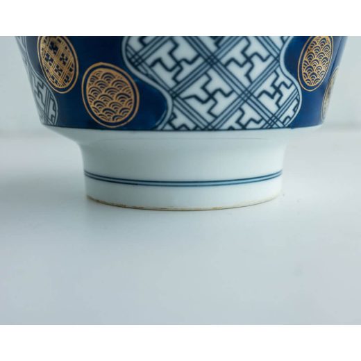 【WEB限定】箔押小紋 高台中鉢 青 -器市-