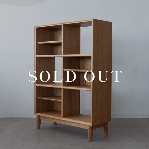 アウトレット家具の［現品SALE］デルタ オープンシェルフ 86 Hi オーク-ライト 売り切れ