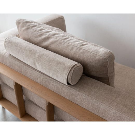 ［飛騨産業アウトレット］静穏 カウチソファ3点セット ホワイトオーク / 張地テソドBE