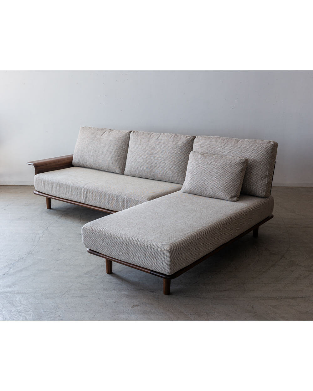 ［シラカワ家具アウトレット］TRESRAPT (トレスラプト)  2Pソファ＋シェーズロング ウォールナット SL-BW5622TG シャームPU SL-BW5620R TG SL-BW5622TG