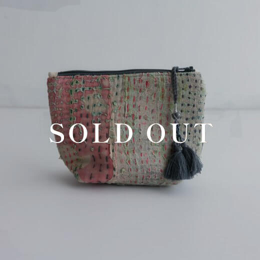 コットンラリー マチ付ポーチ 【B】売り切れ