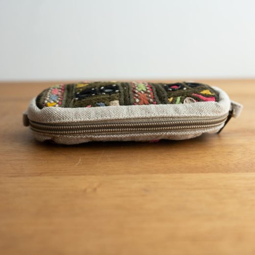 ヴィンテージ刺繍ポーチ L -Golden Hour-