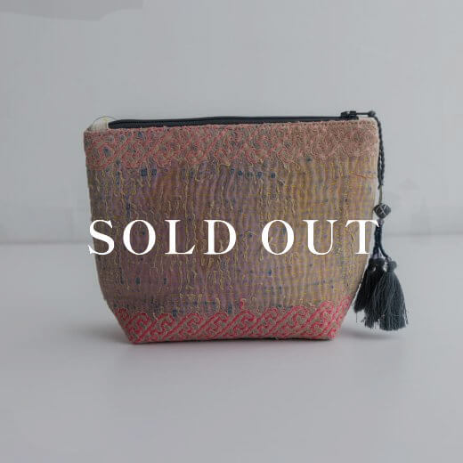 コットンラリー マチ付ポーチ 【C】売り切れ