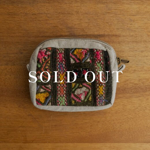 ヴィンテージ刺繍ポーチ L -Golden Hour-売り切れ