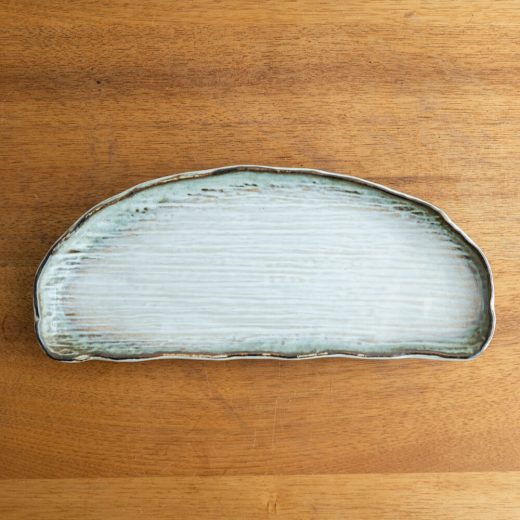 アウトレット家具の【WEB限定】白均窯 半月長皿