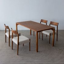 アウトレット家具の［現品SALE］EDDA ダイニング5点セット ダイニングテーブル155+ チェア（ チーク・アカシア / オイル）