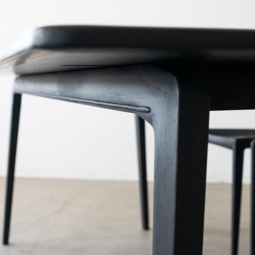 ［現品SALE］ELEGANCE ダイニング7点セット テーブル180/ チェア×6 ホワイトアッシュ材 Black