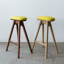 【送料込】キッチンスツール(H630)＋張地ミナペルホネン tambourine (if2106/YE)