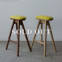【送料込】キッチンスツール(H630)＋張地ミナペルホネン tambourine (if2106-YE)売り切れ