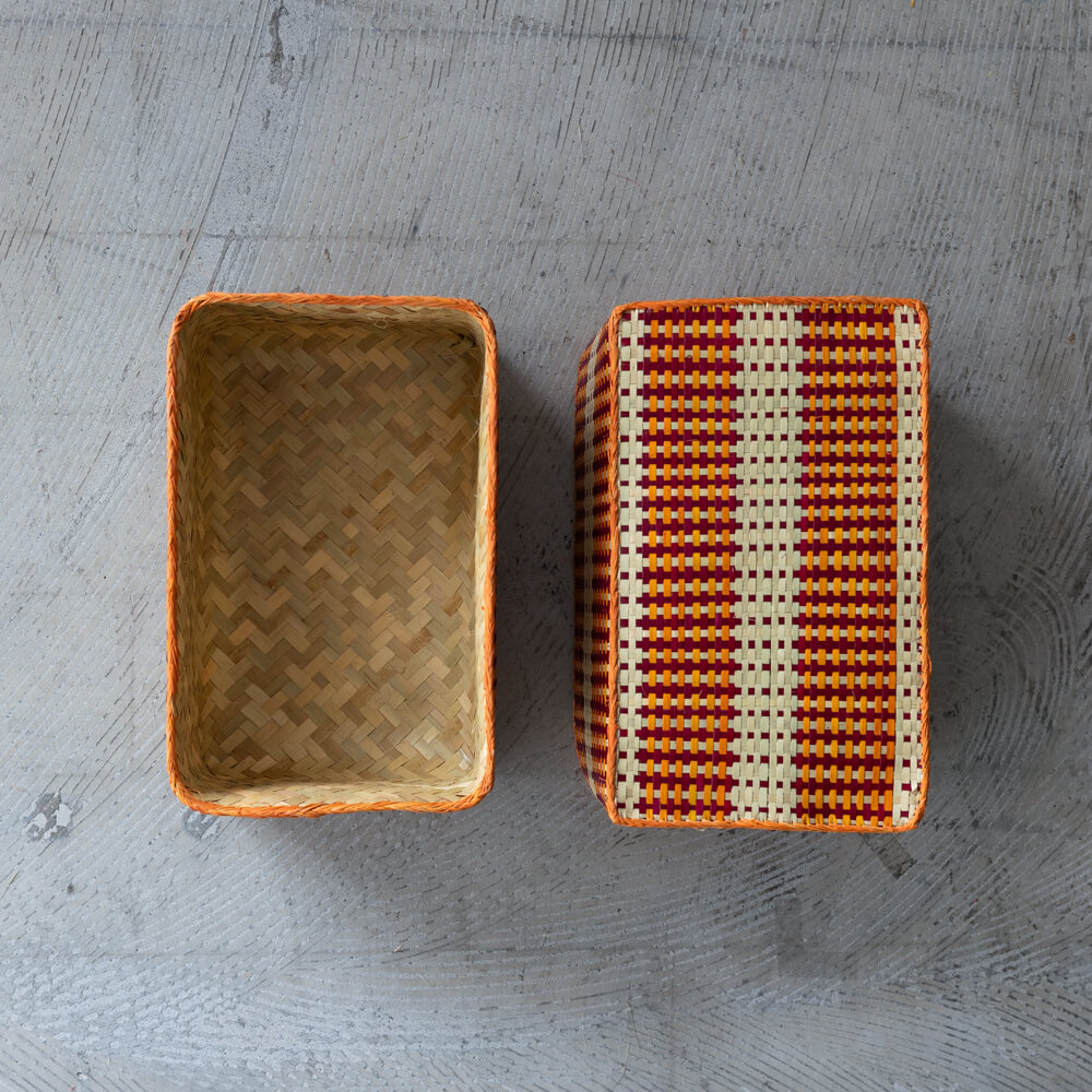 チヒ カラフル長方形箱 (蓋付) M【I】