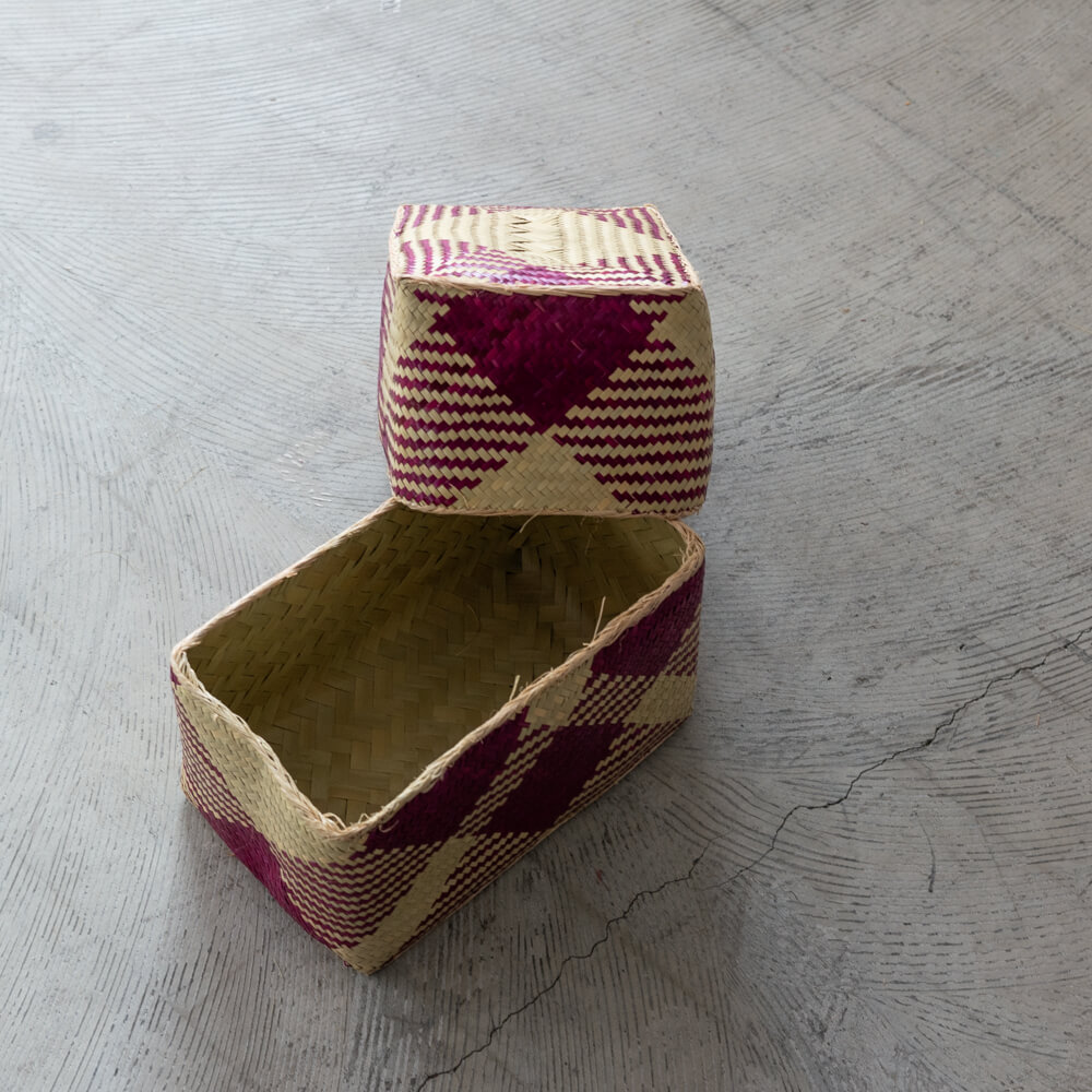 チヒ カラフル長方形箱 (蓋付) M【J】