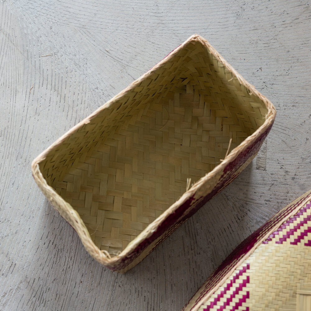 チヒ カラフル長方形箱 (蓋付) M【J】