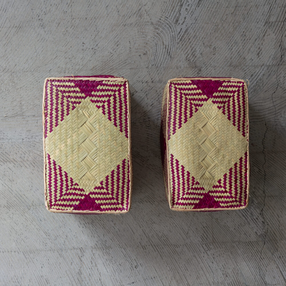 チヒ カラフル長方形箱 (蓋付) M【J】