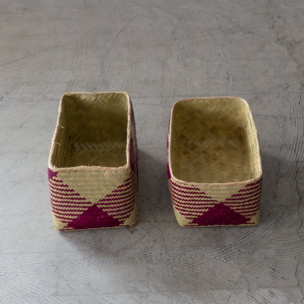 チヒ カラフル長方形箱 (蓋付) M【J】