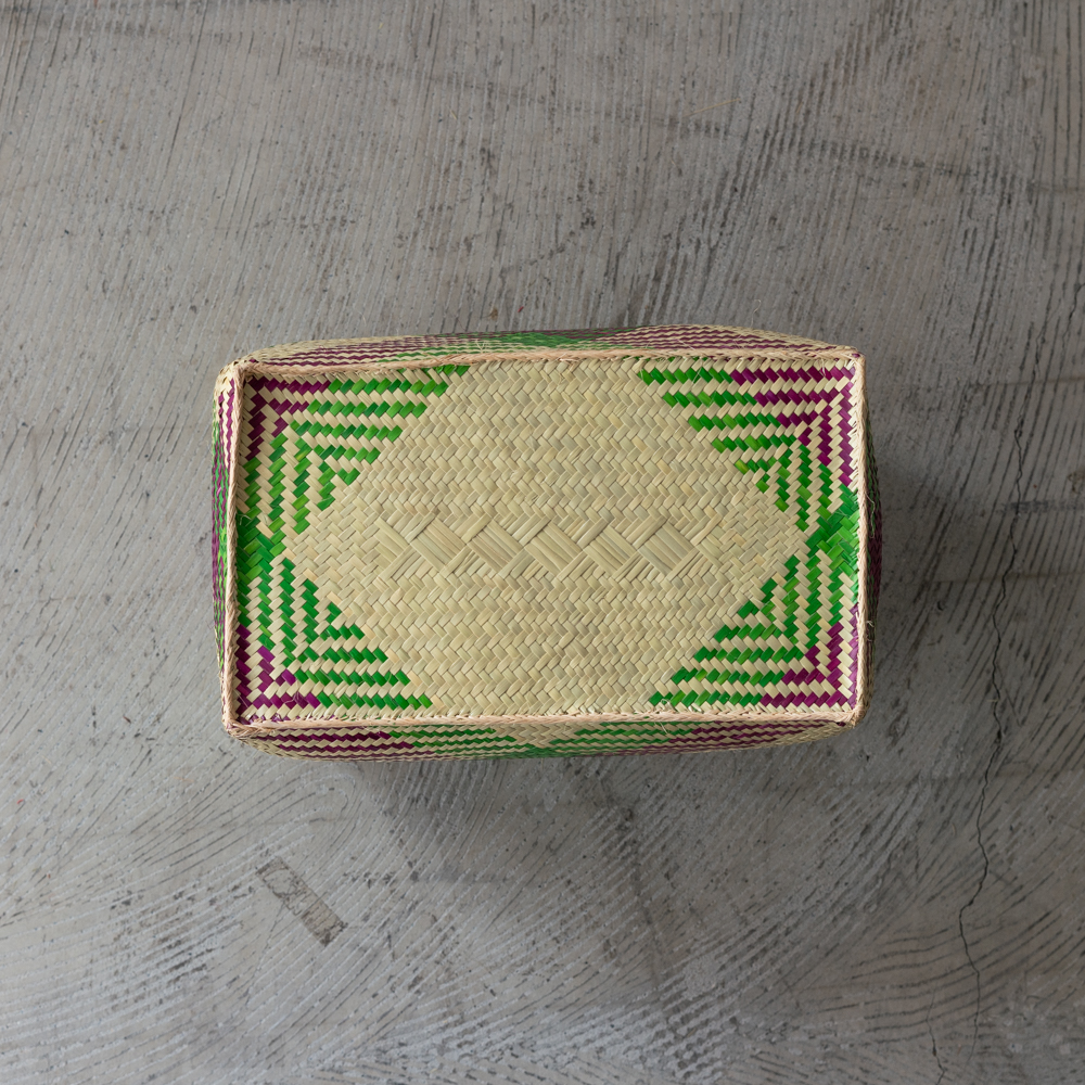 チヒ カラフル長方形箱 (蓋付) M【B】