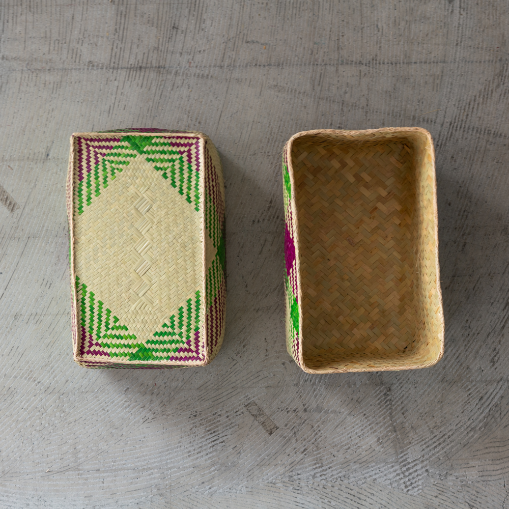 チヒ カラフル長方形箱 (蓋付) M【B】