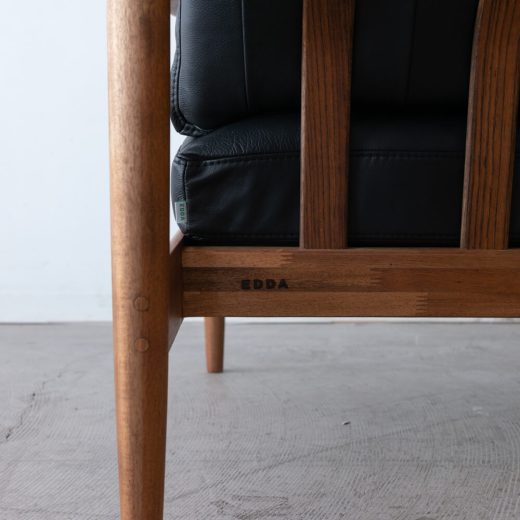 ［現品SALE］EDDA 1Pソファ S2レザー ブラック LS30301A
