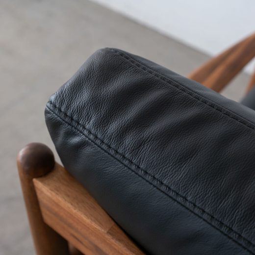 ［現品SALE］EDDA 1Pソファ S2レザー ブラック LS30301A