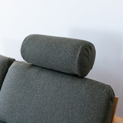 ［期間限定］カラル2.5Pソファ1800＋スツール（ヘッドレスト付き）レッドオーク/ オイル / ランクO ブランカ フォレスト
