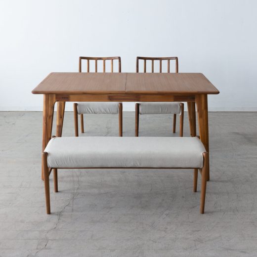 【10/5まで商談中】［現品SALE］EDDAダイニングセット 伸張式テーブルDT30104Q-NM200＋チェアDC33002S-EL0E2