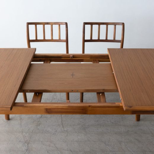 【10/5まで商談中】［現品SALE］EDDAダイニングセット 伸張式テーブルDT30104Q-NM200＋チェアDC33002S-EL0E2