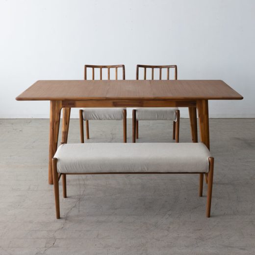 【10/5まで商談中】［現品SALE］EDDAダイニングセット 伸張式テーブルDT30104Q-NM200＋チェアDC33002S-EL0E2