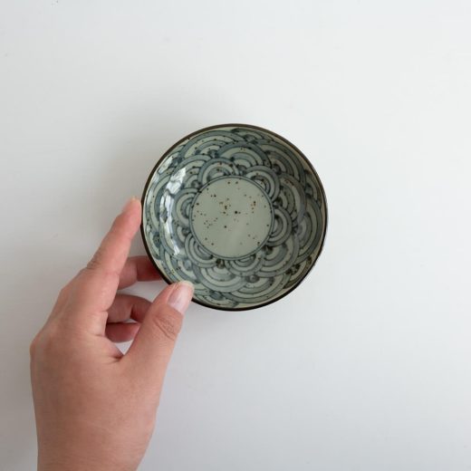 【WEB限定】染付3.3豆皿 青海波 -器市-