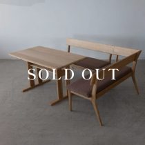 アウトレット家具の［新品廃盤特価 ］Cielo リビングダイニング3点セット（テーブル - ベンチ）ホワイトオーク無垢材 - オイル仕上げ 売り切れ