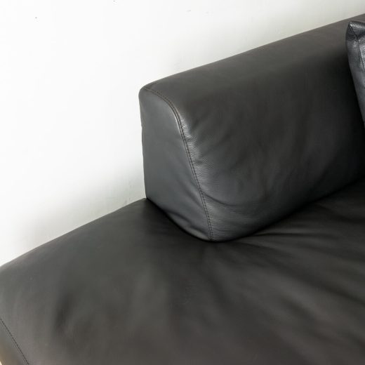 ［現品SALE］Limited_dura カウチR+カウチL 木部DB 革ブラック（LS71002R / LS71001L）