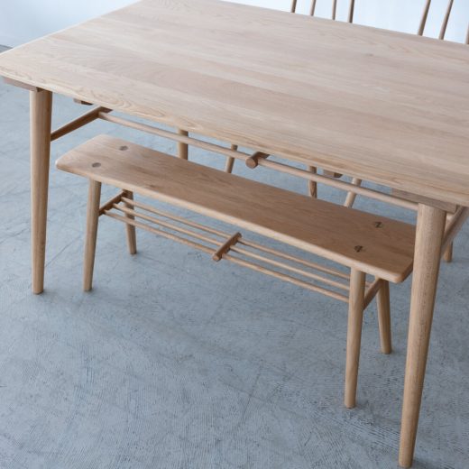【展示品廃盤特価】Cielo ダイニング4点セット テーブル / チェア×2 / ベンチ（ホワイトオーク無垢材 オイル仕上げ）