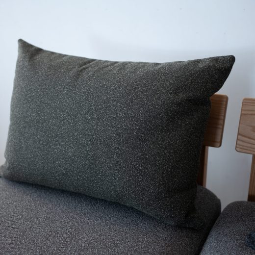 ［現品SALE］スタン ソファセット レッドオーク/ オイル仕上げ 張地：ランクOブランカ / ダークグレー（ソファ140＋シェーズソファ70（クッション付き））