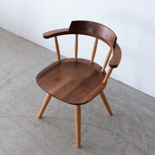 ［現品SALE］B品 回転チェア DC341-0W(WN/RO-CL)ウォールナット-レッドオーク/ ウレタン（ナガノインテリア）