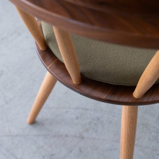 ［現品SALE］B品 回転チェア DC341-0W(WN/RO-CL)ウォールナット-レッドオーク/ ウレタン（ナガノインテリア）