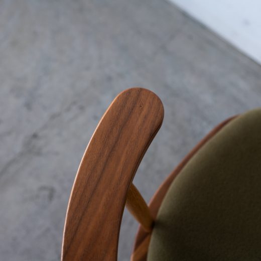 ［現品SALE］B品 回転チェア DC341-0W(WN/RO-CL)ウォールナット-レッドオーク/ ウレタン（ナガノインテリア）