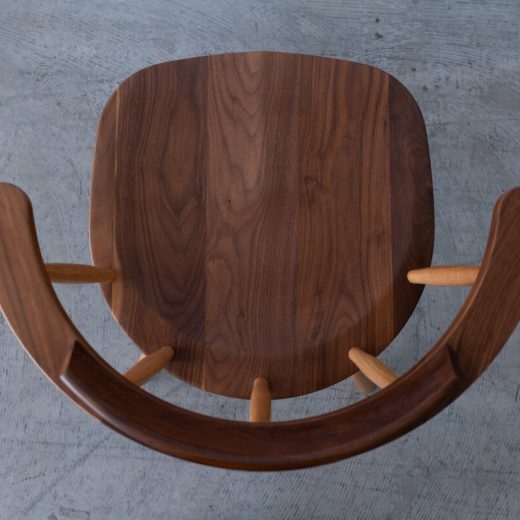 ［現品SALE］B品 回転チェア DC341-0W(WN/RO-CL)ウォールナット-レッドオーク/ ウレタン（ナガノインテリア）