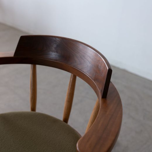 ［現品SALE］B品 回転チェア DC341-0W(WN/RO-CL)ウォールナット-レッドオーク/ ウレタン（ナガノインテリア）