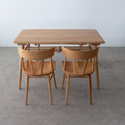 【展示品廃盤特価】Cielo ダイニング4点セット テーブル / シンチェア×2 / ベンチ（ホワイトオーク無垢材 オイル仕上げ）