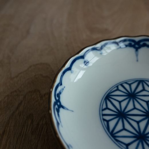 【WEB限定】麻の葉紋 染付5寸皿 -器市-